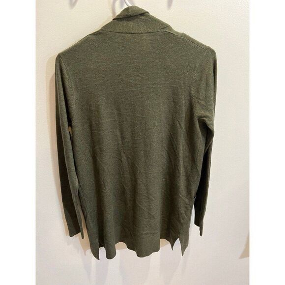 Pink Clover Women Penton Green Two Pocket Stretch Long Sleeve Open Cardigan - Picture 7 of 8